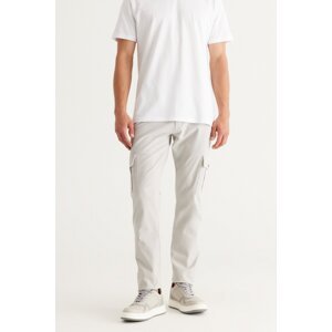 AC&Co / Altınyıldız Classics Men's Beige Extra Slim Fit Slim Fit Cargo Pocket Cotton Stretchy Trousers