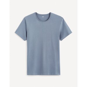 Modré pánske basic tričko Celio Neunir