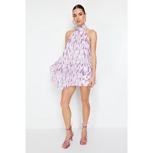 Trendyol Limited Edition Pink Skirt Layered Chiffon Lined Mini Woven Dress