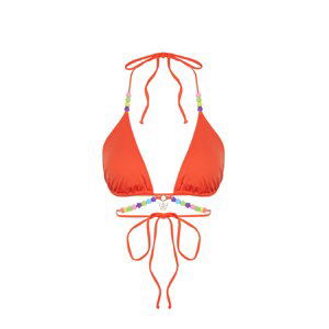 Trendyol Red Triangle Bead Accessory Bikini Top