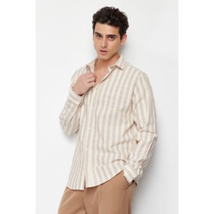 Trendyol Stone Regular Fit Striped Shirt