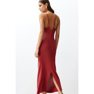 Trendyol Dried Rose Maxi Knitwear Basic Dress