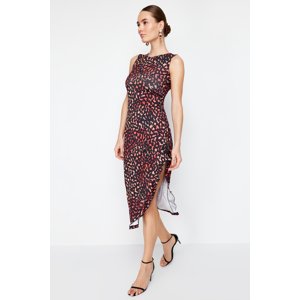 Trendyol Multicolored Fitted Animal Printed Stretchy Knitted Maxi Pencil Dress