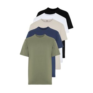 Trendyol 5-Pack Multi Color Regular/Normal Fit Basic 100% Cotton T-Shirt