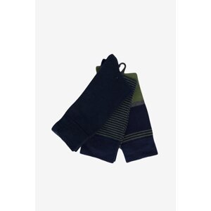 AC&Co / Altınyıldız Classics Men's Navy Blue-Green Patterned 3-pack Socket Socks