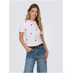 White women's patterned T-shirt ONLY Kita - Women