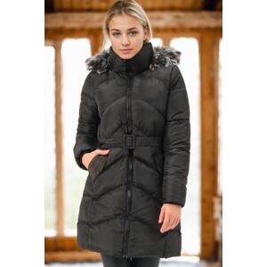 Z6768 DEWBERRY WOMEN'S COAT-DARK BLACK