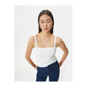 Koton Strappy Undershirt Textured Square Neck