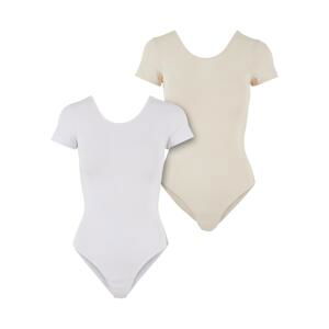 Women's Organic Stretch Jersey Body - 2-Pack White+Beige