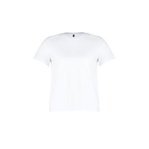 Trendyol Curve White 100% Cotton Premium Crew Neck Knitted T-Shirt