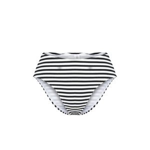 Trendyol Black-White Striped Textured High Waist High Leg Hipster Bikini Bottom