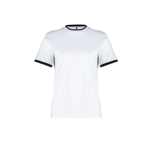 Trendyol Curve White Color Block Detailed Boyfriend Knitted T-shirt