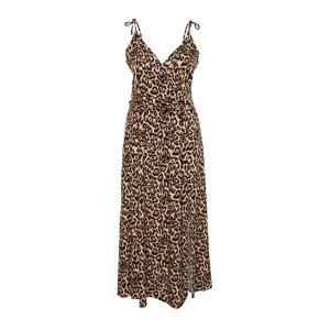 Trendyol Curve Camel Maxi Slit Detailed Leopard Print Woven Dress