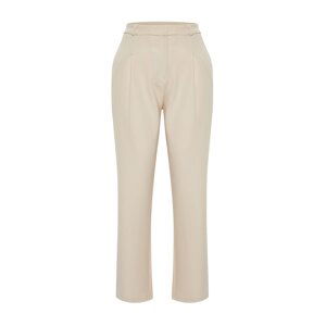 Trendyol Curve Stone Straight Cut Wide Leg Pleated Woven Trousers