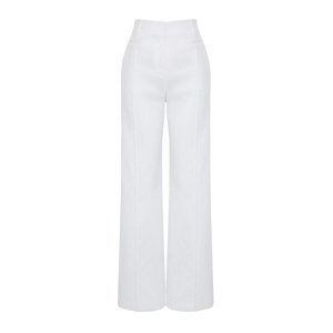 Trendyol Limited Edition Ecru Ribbed Woven Trousers