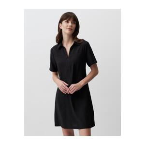 Jimmy Key Black Polo Neck Short Sleeve Mini Dress