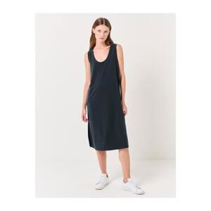 Jimmy Key Black U-Neck Sleeveless Basic Midi Dress