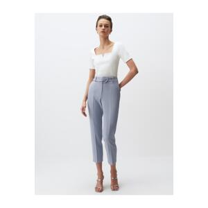 Jimmy Key Dusty Blue High Waist Belted Fabric Trousers