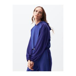 Jimmy Key Cobalt Hooded Gathered Waist Sweatshirt