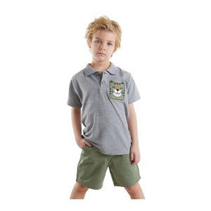 Denokids Tiger Boys Polo Neck T-shirt Shorts Set