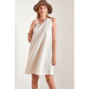 Bianco Lucci Women's Open Back Linen Dress