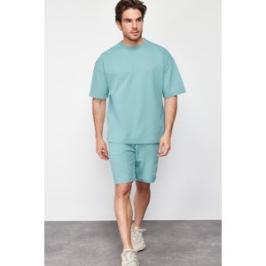 Trendyol Mint Oversize Printed Knitted Pajamas Set