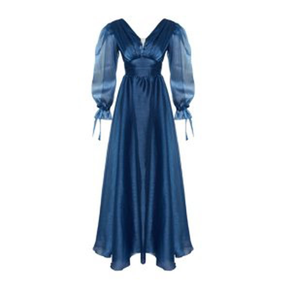 Trendyol Navy Blue Tulle Long Elegant Evening Dress