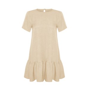 Trendyol Beige Skirt Flounce Mini Woven Dress