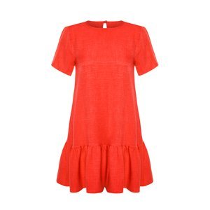 Trendyol Orange Skirt Flounce Mini Woven Dress