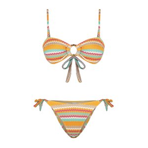 Trendyol Geometric Patterned Strapless Accessory Knitwear Regular Bikini Set