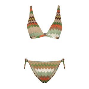 Trendyol Geometric Patterned Triangle Tied Knitwear Regular Bikini Set