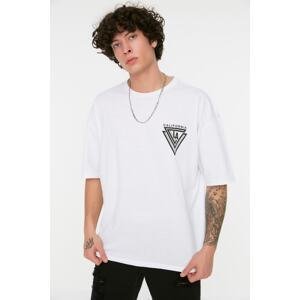 Trendyol Men's Oversize/Wide Cut Crew Neck Short Sleeve City Printed 100% Cotton T-Shirt