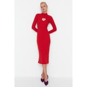 Trendyol Red Heart Detailed Bodycon Knitted Dress