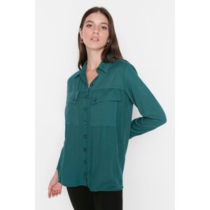 Trendyol Oil Double Pocket Woven Shirt