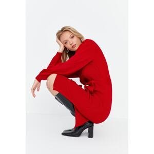 Trendyol Red Belt Detailed Knitwear Dress