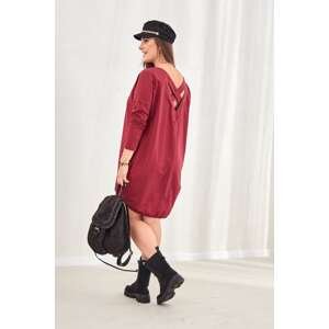 Dress with cross on the back Plus Size burgundy