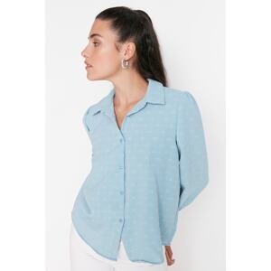 Trendyol Blue Embroidered Woven Shirt