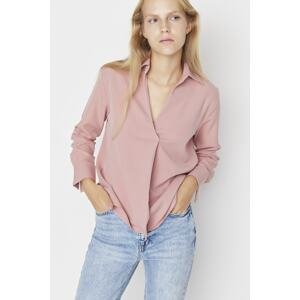 Trendyol Pale Pink Double Breasted Woven Blouse