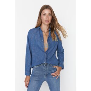 Trendyol Light Blue Stitch Detail Denim Shirt