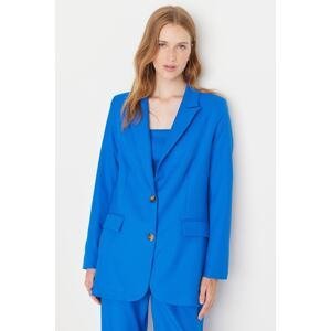 Trendyol Blue Woven Lined Double Breasted Closure Blazer Jacket