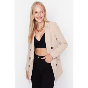 Trendyol Brown Woven Lined Double Breasted Closure Blazer Jacket