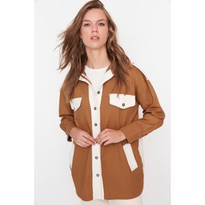 Trendyol Camel Woven Shirt with Two Pockets