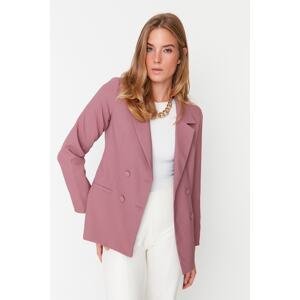 Trendyol Lilac Woven Lined Double Breasted Closure Blazer Jacket