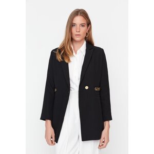 Trendyol Black Full Chain Accessory Detailed Blazer Woven Jacket