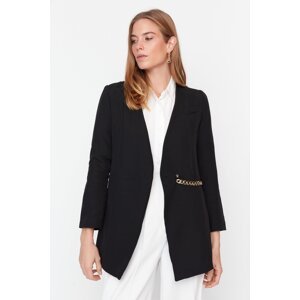 Trendyol Black Half Chain Accessory Detailed Blazer Woven Jacket