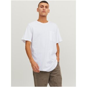 White Men's T-Shirt with Pocket Jack & Jones Noa - Men's