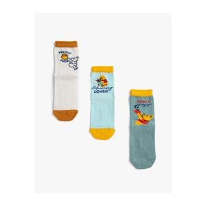 Koton 3-Piece Winnie The Pooh Printed Socks Set Licensed