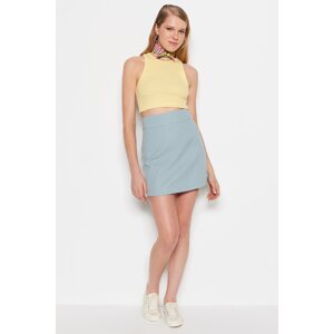 Trendyol Blue Mini Woven High Waist Skirt