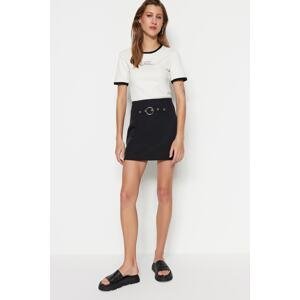 Trendyol Black Mini Woven Skirt With Accessory Detail