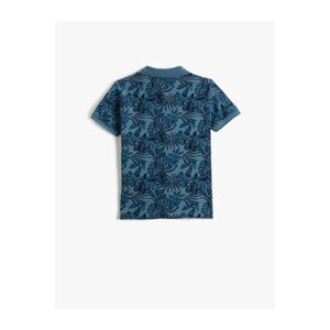 Koton Polo T-Shirt Short Sleeve Printed Button Detailed Cotton